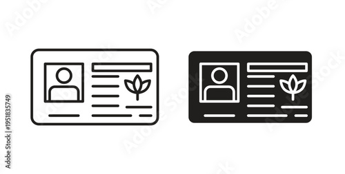 Medical marijuana card icon in line design. Editable stroke icon.