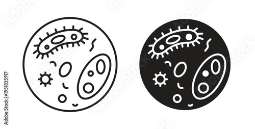 Microorganism icon in line design. Editable stroke icon.