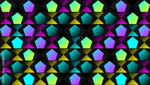 Abstract Geometric Pentagon and Triangle Pattern vector illustration