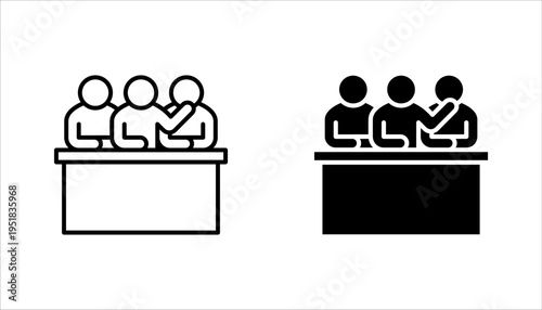 jury group committee icon set, vector illustration on white background