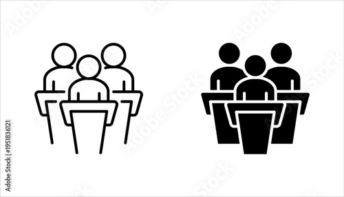 jury group committee icon set, vector illustration on white background
