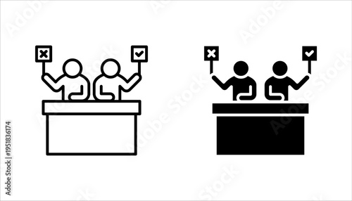 jury group committee icon set, vector illustration on white background