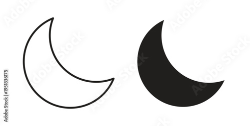 Moon icon in line design. Editable stroke icon.