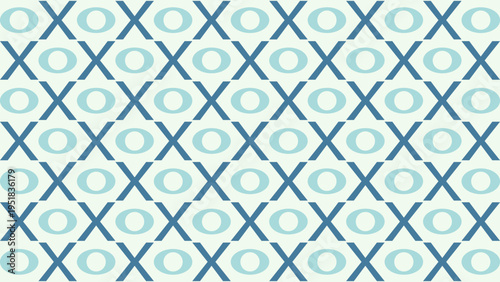 Tic Tac Toe Pattern in Light Blue and White vector illustration