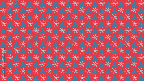 Festive Christmas Tree and Star Pattern vector illustration