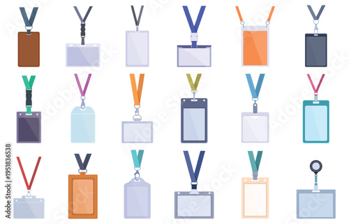 Wallpaper Mural Id card holders. Plastic, leather holder for different personal documents. Driver license, transport cards, hotel room entrance, business id, sapid vector set Torontodigital.ca