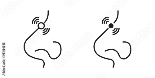 Nose pain icon in line design. Editable stroke icon.