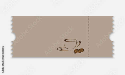 Ticket for a free cup of coffee.	