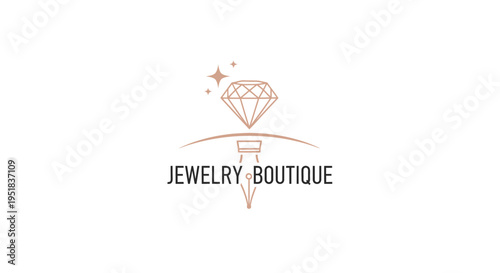 Elegant Jewelry Store Logo Design with Sparkling Diamond Illustration