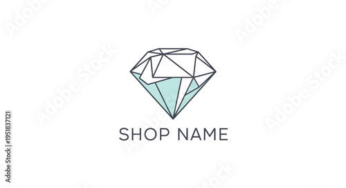 Elegant Jewelry Store Logo with Diamond Illustration