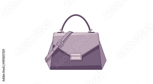 Elegant Lilac Handbag with Shoulder Strap, Fashion Accessory
