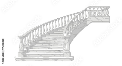 Elegant Marble Staircase Leading Upward to a Bright Future
