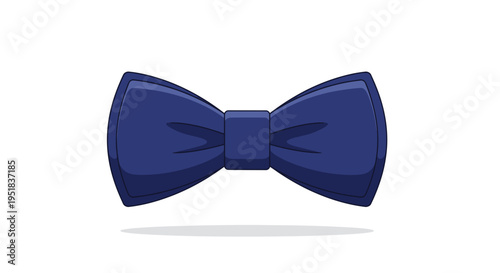 Elegant Navy Blue Bow Tie Isolated on White - Formal Accessory