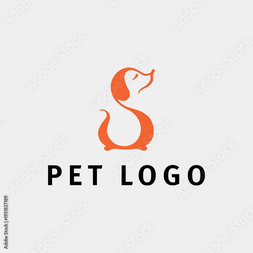 pet paw store logo design vector