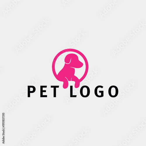 pet paw store logo design vector