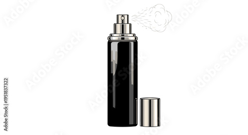 Elegant Perfume Bottle with Spray - Cosmetic Product Presentation