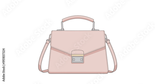 Elegant Pink Handbag with Top Handle and Shoulder Strap