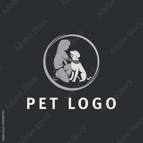 pet paw store logo design vector