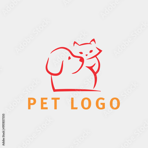 pet paw store logo design vector