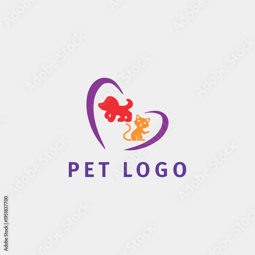 pet paw store logo design vector