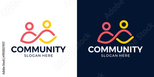 Creative community logo design. People family together human unity logo and team work design graphic vector illustration. Symbol, icon, creative.