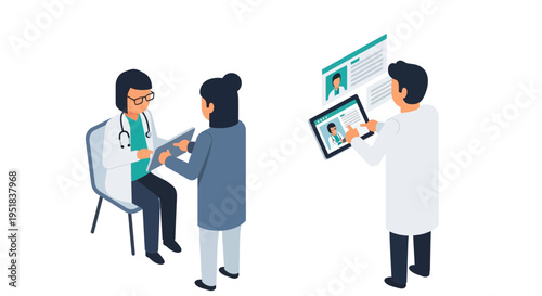 Doctor and patient in medical consultation.