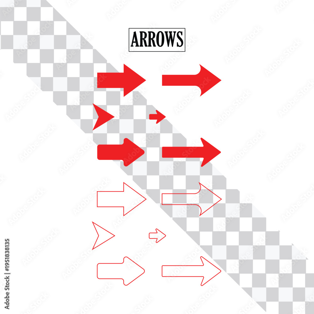 Fototapeta premium Red arrows vector png 