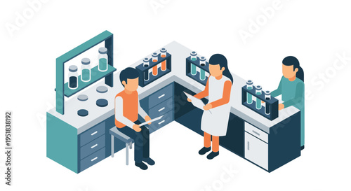 Scientists working in laboratory setting.