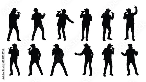 A group of black silhouettes of people dancing