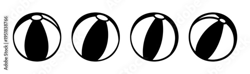 Set of 4 globe icons vector, black and white