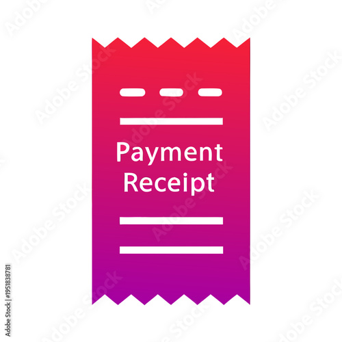 Payment receipt graphic design in gradient colors for digital transactions