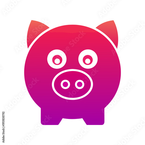 Piggy bank icon in a vibrant gradient style representing savings and finance