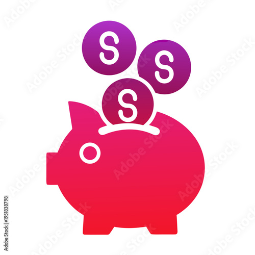 Savings account concept with piggy bank and coins in vibrant colors