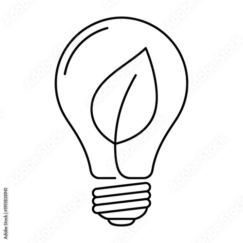 eco friendly light bulb with leaf, green energy concept