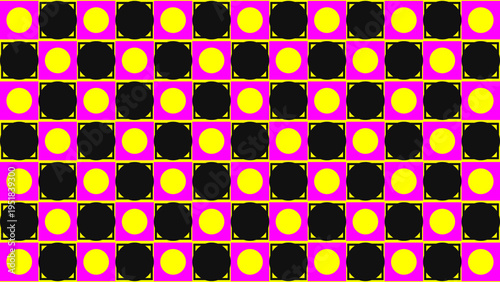 Bright Abstract Checkerboard Pattern with Yellow and Pink vector illustration