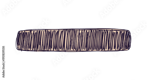 Horizontal bar filled with a dense black scribbled texture creates a hand-drawn brush stroke effect against a plain white background.