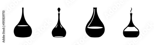 Set of 4 oil drop icons vector