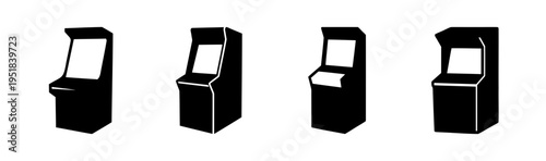 Set of 4 arcade machine icons vector