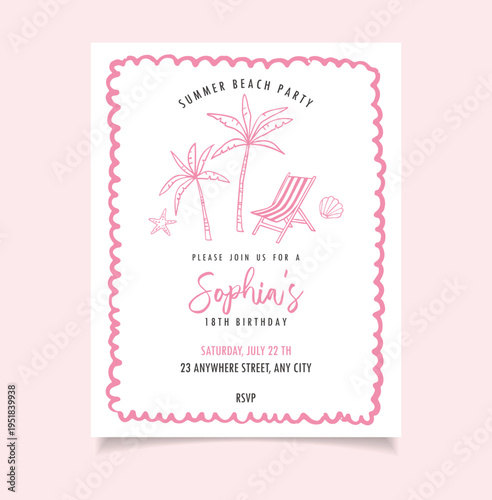 Hand draw summer prints collection. Summer Invitation, banner, card, template. Crayon drawing style, Italian la dolce vita. Wall posters