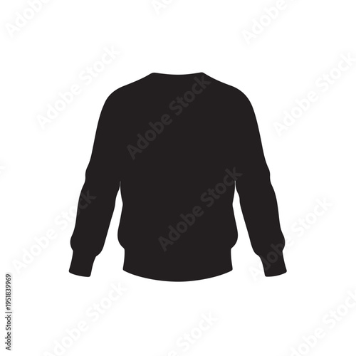 Black Sweater silhouette vector illustration on white background