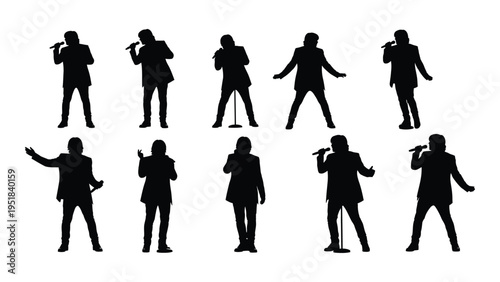 A group of people dancing and singing with microphones