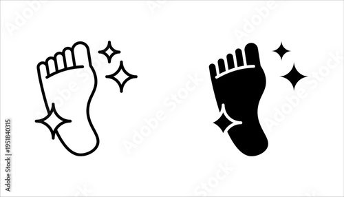 foot care icon set, beauty spa concept, leg with leaves, vector illustration on white background