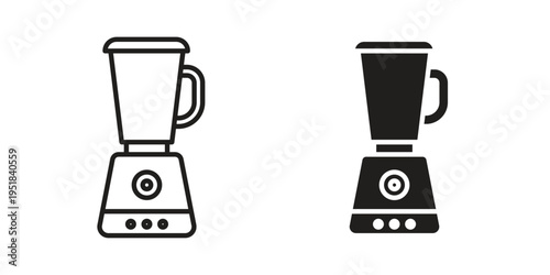 Blender icon set in black outline and fill. Editable icons