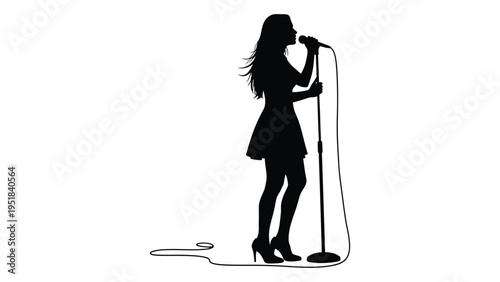 A woman singing into a microphone