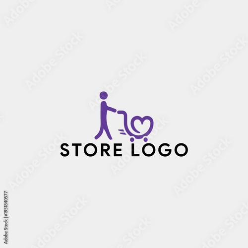 ecommerce online store logo design vector