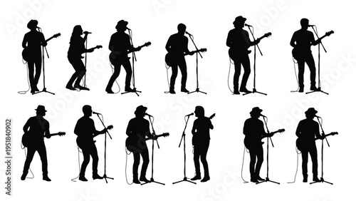 A group of hikers in various poses with trekking poles