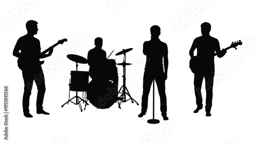 Silhouette of a band performing on stage