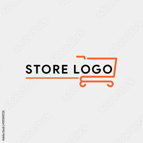 ecommerce online store logo design vector