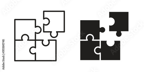 Compatibility icon set in black outline and fill. Editable icons