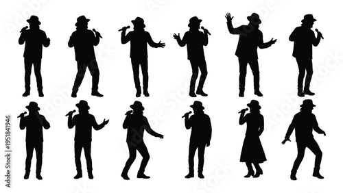 A collection of people dancing in various poses